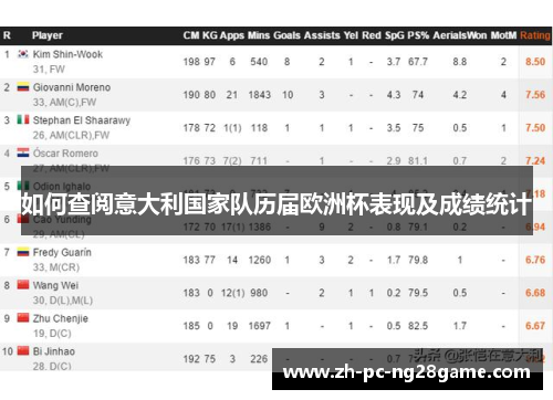 如何查阅意大利国家队历届欧洲杯表现及成绩统计